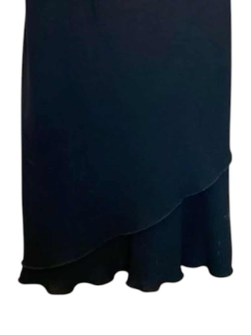 S.L. Fashions Vintage Black V-Neck Asymmetrical Midi Dress - Picture 3 of 7